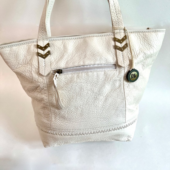 😍🌻 THE SAK   Tote Shoulder Handbag in Ivory White Genuine Leather - Picture 1 of 13